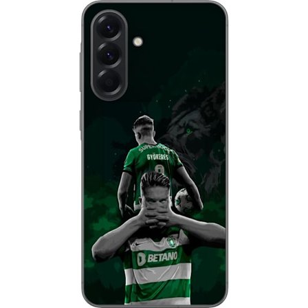 Yhteensopiva Puhelinkuori Samsung Galaxy A56 Neonmotiivi, jossa teksti "Gaming is in my DNA" sinisenä ja punaisena tiiliseinällä, jossa loistava DNA-s