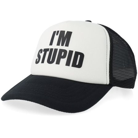Iconic - Svart trucker Keps - I'm Stupid Foam Black/White Vintage A-Frame Trucker @ Hatstore