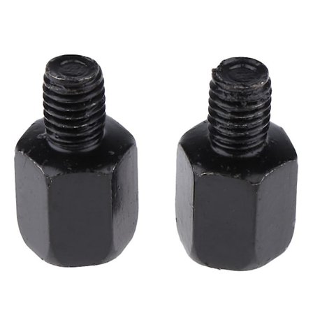Skoter Motorcykel Backspegel Sidospegel LH 10mm - RH 8mm Adapter Svart
