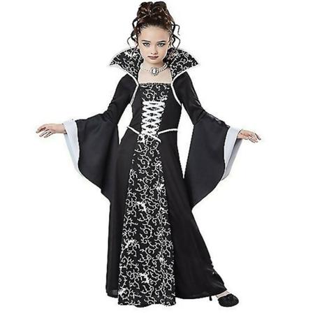 4-9-vuotiaille lapsille Royal Vampire Cosplay -asu Keskiaikainen viktoriaaninen vampyyritar Queen Witch Halloween -juhla Fancy Mekko Lahjat - 