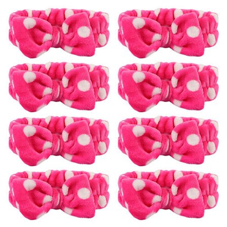 Spa-Huvudband, Korallfleece Makeup-Huvudband Kosmetiskt Huvudband för Ansiktsrengöring, Rosett-Huvudband för Duschen Terryduk Huvudband för Kvinnor 