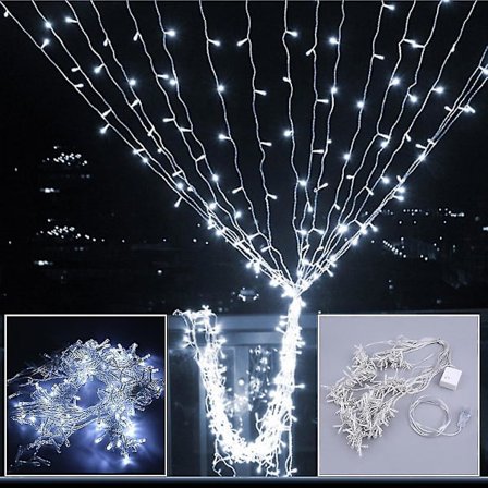 6m X 600LED Jule- og Bryllupsgardinlys med 16 Strenger