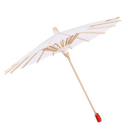 (Specialerbjudande) 10 st Vita Pappersparaplyer - Dekorativa Paraplyer i Papper - 20 cm