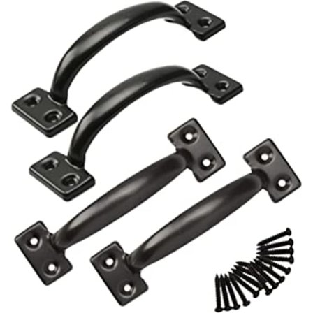 4 st 75*20mm Draghandtag Svart Dörrhandtag Metall Kökshandtag