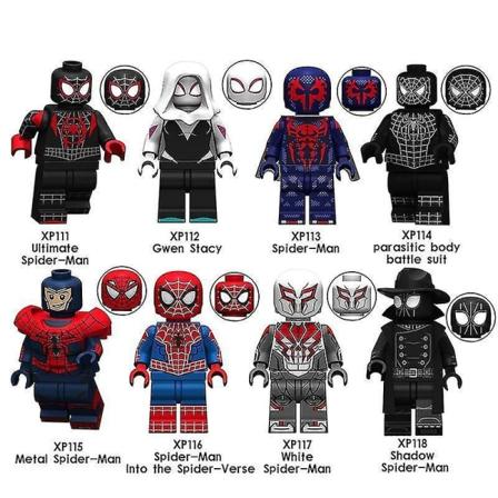 8cps Spiderman Series Battle Suit Action Model Building Block Villain Doll Children's Toy