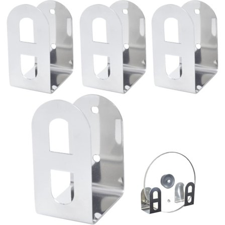 Silver väggmonterad grytlockshållare, 4 delar rostfritt stål gryta