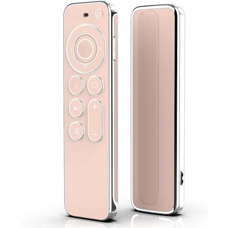 Apple TV Fjärrkontrollfodral (Rosa) 4k 2021 Mjuk TPU Skyddande Fodral, Scr