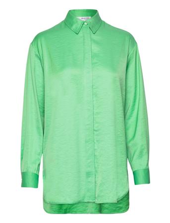 Slfdesiree Ls Shirt B Langermet Skjorte Grønn Selected Femme*Betinget Tilbud