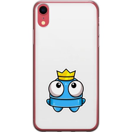 Kompatibel Mobilcover til Apple Apple iPhone XR Blå tegnet figur med krone og store øjne i legende kongelig stil