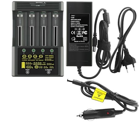 lii-600 LCD 4 spor LCD-batterilader Uavhengig LCD-skjerm Lade-utladningsmodus(165mm (lengde)