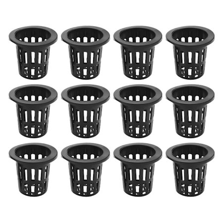 100-pakning 6 cm Nettkurver Slisset Mesh Bred Kant Filter Plante Nettpotte Bøttekurv for Hydroponi