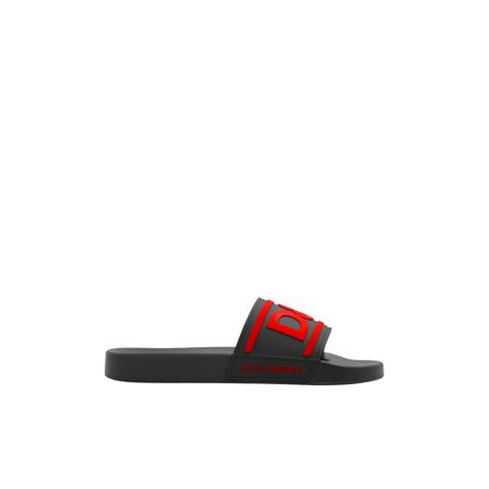 Dolce & Gabbana, Slides with logo Zwart, Heren, Maat:44 EU