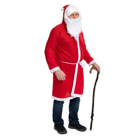 Julemandens frakke med hue og skæg - Størrelse M/L
