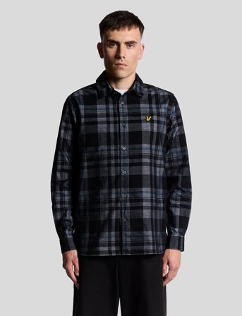 Lyle & Scott Tartan Corduroy Shirt - Black - S