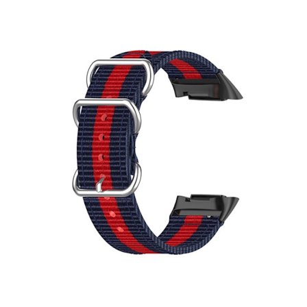 Fitbit Charge 5 klockarmband i elastisk nylon - Blå / Röd / Blå