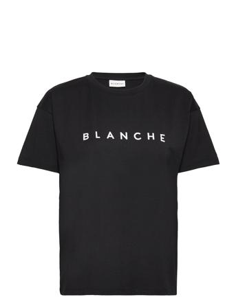 Main Black T-shirt Top Sort Blanche