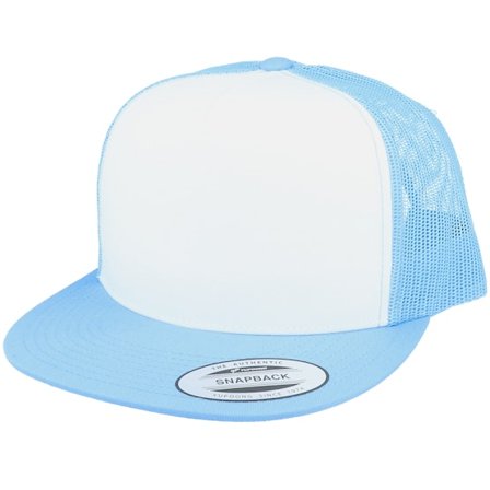 Yupoong - Sininen trucker Lippis - Classic White Front/C. Blue Trucker @ Hatstore