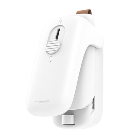 Mini Förseglare, 2 i 1 Mini Påsförseglare med Skärare, Värmeförseglare, Portabel Mini Förseglare, Påsförseglare för Plast (Vit) Utan Batteri