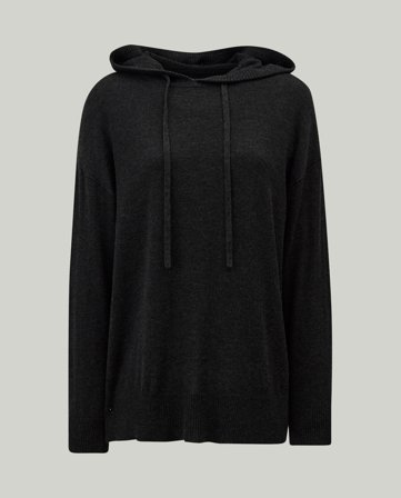 Lexington Ellie Merino/Viscose Blend Knitted Hood, Dark Gray Melange