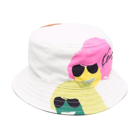 Kenzo, Bucket HAT Wit, Dames, Maat:M