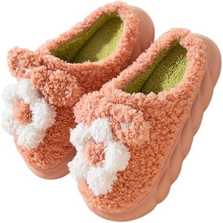 Dames Tøfler Voksen Varme Plys Hjemmesko Ikke-Skridsikker Tyk Bund Vinter Mænds Bomuld
