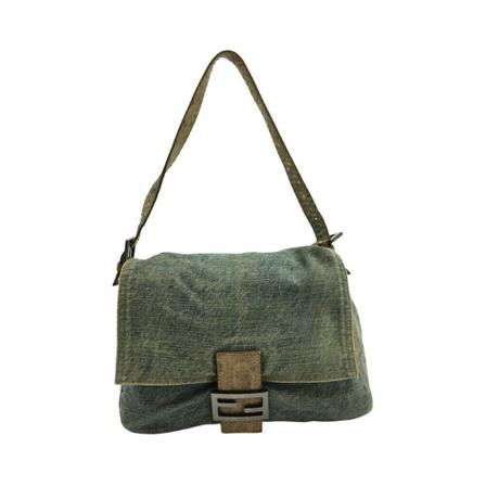 Fendi Vintage, Pre-owned Denim Snake Special Edition Mamma bag Blauw, Dames, Maat:ONE Size