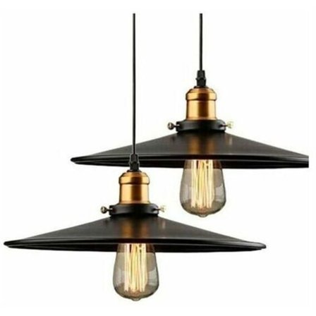 36cm E27 Industriell Pendellampa Retro Kandelaber Svart Lampskärm Taklampa Armatur för Vardagsrum Kök Bar 1PCS,