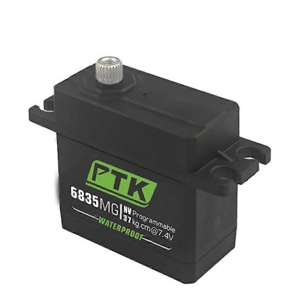 PTK 6835 MG 37KG Korkeavääntöinen Ruostumattomasta Teräksestä Valmistettu Vaihteisto Vedenpitävä Digitaalinen RC Servo Robottiin ja 1/8 1/10