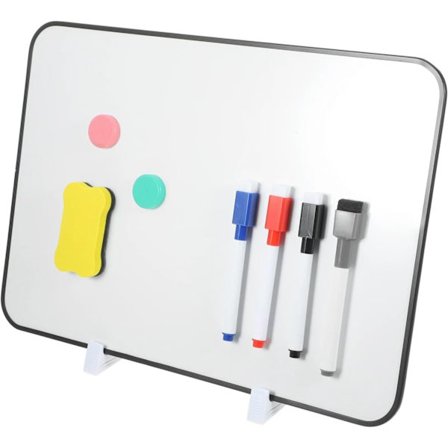 Dobbeltsidet whiteboard - Stort skrivebord whiteboard til kontor og hjem, vendbart whiteboard med stativ til noter, liste