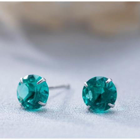 7 pak 2,5 mm til 8 mm Sterling Sølv Ægte eller Skabt Farvet Zirkon Ørestikker, Som Gave til Valentinsdag, Mors Dag og Fødselsdag(Blå)