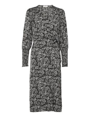 Recycled Polyester Dress Ls Polvipituinen Mekko Musta Rosemunde