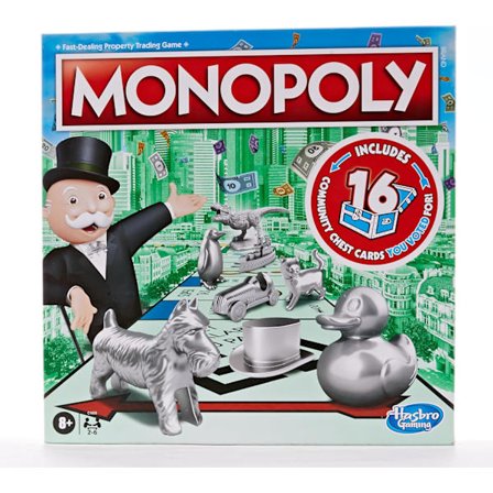 Monopoly Brädspel, Familjespel för Vuxna och Barn, 2 till 6 Spelare, Strategiskt Kul för Barn, för Åldrar 8 år och Uppåt