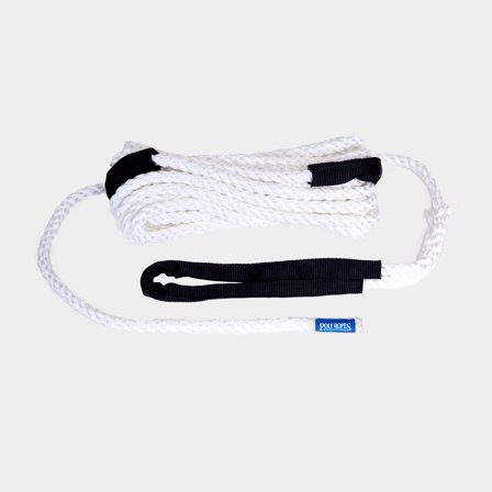 Landvast met versterkt oog PolyRopes Storm, extra elastisch, 3-slagen polyester, Ø12 mm, 10 meter, wit/zwart