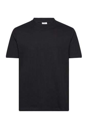 Basic 100% Cotton T-Shirt T-shirts Short-sleeved Svart Mango*Betinget Tilbud