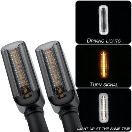 2 STK Blinklys Indikatorlys GUL-HVID GUL-HVID