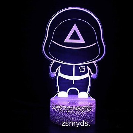 3D-kosketuslamppu Lasten yövalot 7 väriä Kaukosäätimellä Squid Game