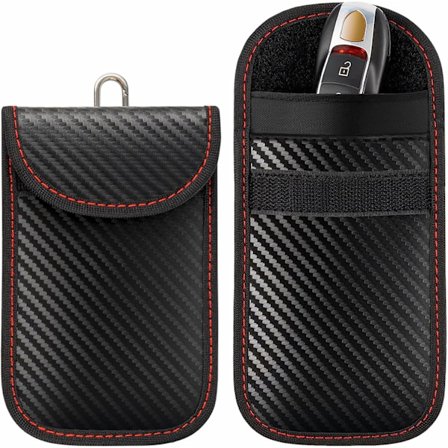 2 PAKKIA Faraday-pussia Auton Avaimille, Auton Avaimen Signaalin Estävä Pussi Autolle, RFID-avaimen Pussi Faraday-pussi Avaimetonta Autoa Varten 