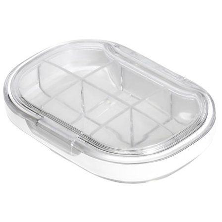 Portabelt mini-pillerfodral Reseutmatning P-piller Organizer Hushållsmatsklass Förseglad förvaring Medicinlåda Stor transparent vit