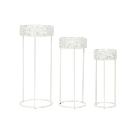 Krukset Dkd Home Decor Metall Vit Tropiskt Löv Av En Växt (30 X