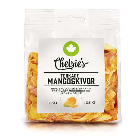 Chelsie s Organic Gourmet Prod Torkade Mangoskivor 135 g