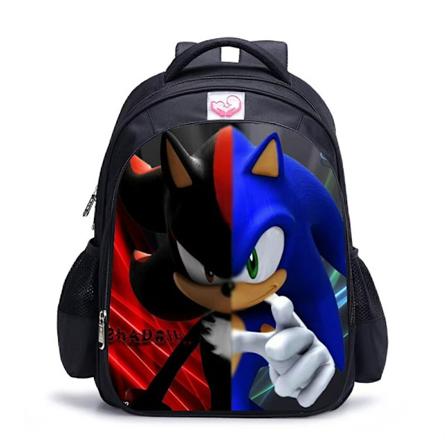 Sonic the Hedgehog Ryggsekk for Barn Cartoon Skoleveske C C