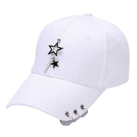 Fashion Baseball Cap Punk Hip Hop Baseball Cap Justerbar Mænd&kvinder Sommer Rejse Baseball Cap All-match til Picnic Camp Hvid