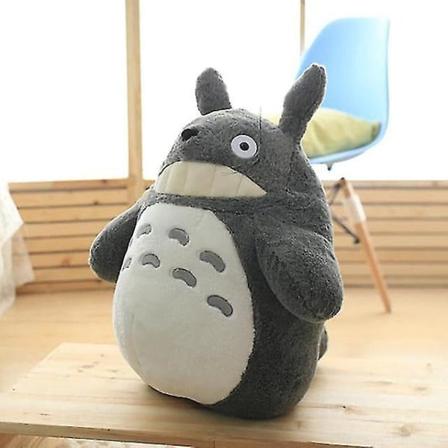 Totoro plysj leketøy søt plysj katt japansk anime figur dukke plysj Totoro med lotus blad barn leker bursdag julegave H[HK] 30cm Smile