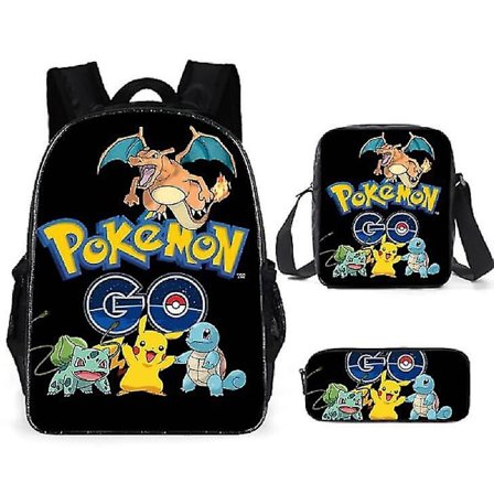 Pocket Pikachu 3-delars Set Skolväska Ryggsäck