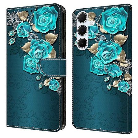 For Samsung Galaxy A36 5G Case Magnetic Closure 3D Pattern Leather Wallet Phone Case - Blue Rose