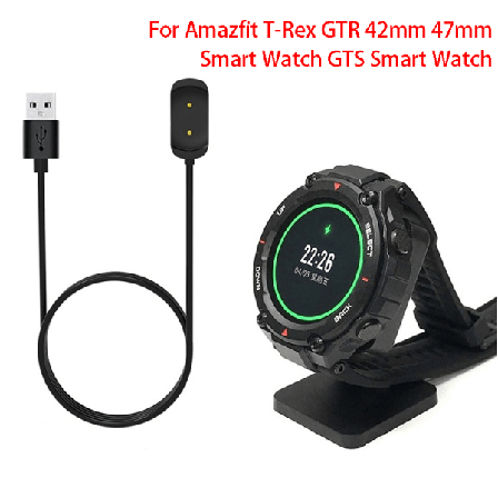 Smartklokke USB-ladekabel for Amazfit T-Rex GTR 42mm 47mm Svart one size