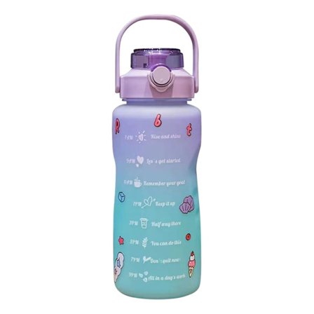 Gradient vandflaske Bpa-fri 1,5/2l drikkeflaske med sugerør til fitness(1500ml,Gradient lilla)