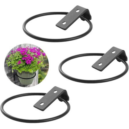 Vægmonterede blomsterkrukkeholdere Metalvægkroge til blomsterkrukke Pot Ring Holder Blomsterkrukkebakkestativ til blomsterkrukker Til terrasse altan 