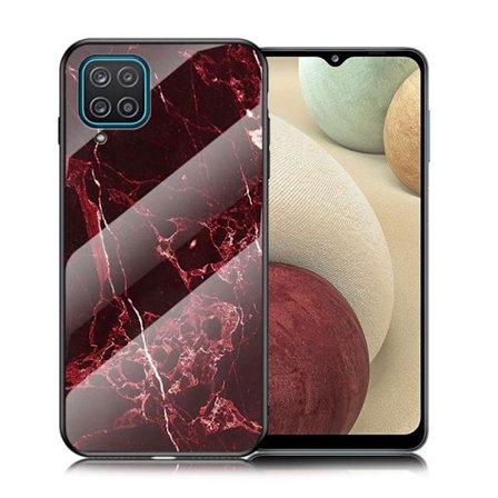 Fantasy Marmor Samsung Galaxy A12 5G skal - Blodröd Marmor