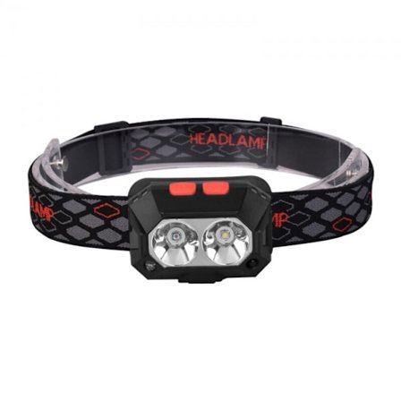 Kraftfull USB-uppladdningsbar pannlampa med 6 lägen